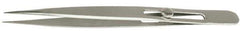 Value Collection - 4-3/4" OAL Assembly Tweezers - Slide Locking, Sharp Point - All Tool & Supply