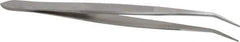 Value Collection - 4-11/32" OAL Assembly Tweezers - Short Bent Point, Serrated Body/Edge - All Tool & Supply