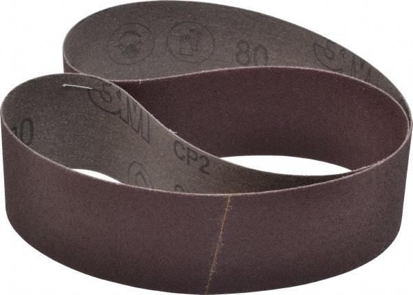 3M - 2" Wide x 36" OAL, 80 Grit, Aluminum Oxide Abrasive Belt - Aluminum Oxide, Medium, Coated, X Weighted Cloth Backing, Series 341D - All Tool & Supply