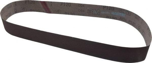 3M - 2" Wide x 48" OAL, 120 Grit, Aluminum Oxide Abrasive Belt - Aluminum Oxide, Fine, Coated, X Weighted Cloth Backing, Series 241D - All Tool & Supply