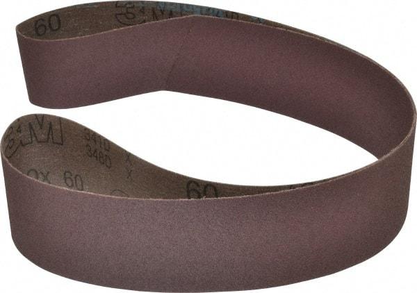 3M - 2-1/2" Wide x 48" OAL, 60 Grit, Aluminum Oxide Abrasive Belt - Aluminum Oxide, Medium, Coated, X Weighted Cloth Backing, Series 341D - All Tool & Supply