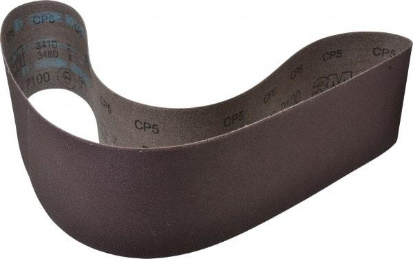 3M - 4" Wide x 48" OAL, 100 Grit, Aluminum Oxide Abrasive Belt - Aluminum Oxide, Fine, Coated, X Weighted Cloth Backing, Series 341D - All Tool & Supply