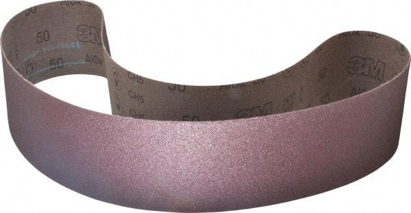 3M - 4" Wide x 54" OAL, 50 Grit, Aluminum Oxide Abrasive Belt - Aluminum Oxide, Coarse, Coated, X Weighted Cloth Backing, Series 341D - All Tool & Supply