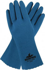 MCR Safety - Size M Latex General Protection Work Gloves - For General Purpose, Gauntlet Cuff, Blue, Paired - All Tool & Supply