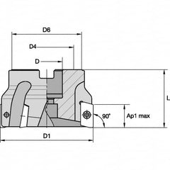 Kennametal - 100mm Cut Diam, 32mm Arbor Hole Diam, Indexable Square-Shoulder Face Mill - All Tool & Supply