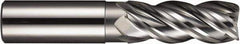 SGS - 1/2", 4 Flute, Single End, Solid Carbide, 0.09" Corner Radius End Mill - 3" OAL, Right Hand Flute, 1" LOC, Right Hand Cut - All Tool & Supply