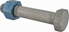 Value Collection - 7/8-9 Thread, 5" Length Under Head, Steel Hex Head Bolt - Hot Dipped Galvanized Coated, UNC Thread, ASTM A325 - All Tool & Supply