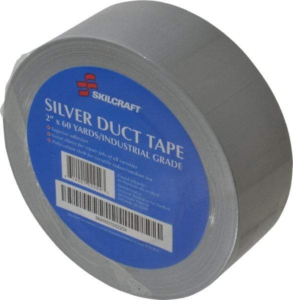 Ability One - 2" x 60 Yds Gray Duct Tape - 9 mil, Rubber Adhesive, Polyethylene Cloth Backing, Series 5640 - All Tool & Supply