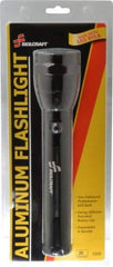 Ability One - Xenon Bulb, Industrial/Tactical Flashlight - Black Aluminum Body, 2 D Batteries Not Included - All Tool & Supply