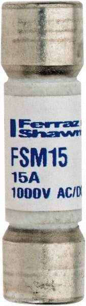 Ferraz Shawmut - 1,000 VAC/VDC, 15 Amp, Fast-Acting Multimeter Fuse - 38mm OAL, 20 at AC/DC kA Rating, 10.3mm Diam - All Tool & Supply