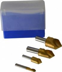 M.A. Ford - 4 Piece, 1/4 to 1" Head Diam, 82° Included Angle, Single End Countersink Set - All Tool & Supply