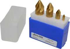 M.A. Ford - 4 Piece, 1/4 to 1" Head Diam, 60° Included Angle, Single End Countersink Set - All Tool & Supply