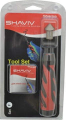 Shaviv - 3 Piece, High Speed Steel Blade, Hand Deburring Tool Set - F Blade Holder, For Hole Edge - All Tool & Supply