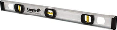 Empire Level - 24" Long 3 Vial I-Beam Level - Aluminum, Silver, 1 Level & 2 Plumb Vials - All Tool & Supply