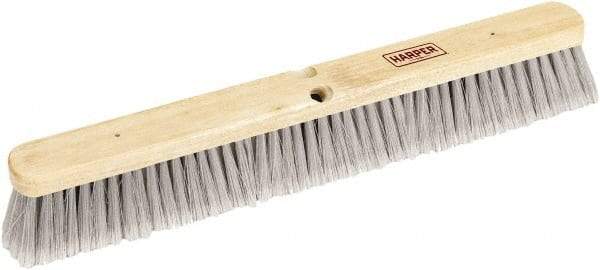 Harper Brush - 18" Smooth Surface Synthetic Push Broom - 3" Bristle Length, Wood Block, Threaded Handle Connection, Handle Sold Separately - All Tool & Supply