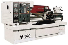 Clausing - 15-3/4" Swing, 50" Between Centers, 208/230/460 Volt, Triple Phase Engine Lathe - 4MT Taper, 10 hp, 14 to 2,500 RPM, 2-1/8" Bore Diam, 53" Deep x 65" High x 107" Long - All Tool & Supply