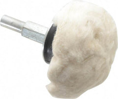 Dico - 2" Diam, 1/4" Shank Diam, Mushroom Shaped Mounted Bob - Hard Density, 2-1/2" Head Length, Wool Felt - All Tool & Supply