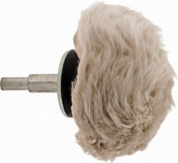 Dico - 3" Diam, 1/4" Shank Diam, Mushroom Shaped Mounted Bob - Medium Density, 2-1/2" Head Length, Wool Felt - All Tool & Supply