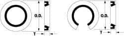 Thomson Industries - 1/4" Diam, Stainless Steel Bearing Closed External Seal for Fixed Diameter Housings - 1/8" Wide x 1/2" Outside Diam - All Tool & Supply