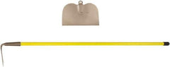 Ampco - 5-7/8" High x 10" Wide Square Aluminum Bronze Hoe - 55" Long Fiberglass Straight Handle, No Step - All Tool & Supply