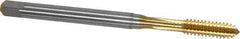 Emuge - #10-24 UNC 2BX Modified Bottoming Thread Forming Tap - Cobalt, TiN Finish, 2.756" OAL, 0.591" Thread Length, Right Hand Thread, Series Rekord Druck-S - All Tool & Supply