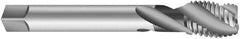 Emuge - 3/4-14 NPT, 15° Helix, 5 Flutes, Modified Bottoming Chamfer, Bright Finish, High Speed Steel, Spiral Flute Pipe Tap - Right Hand Flute, 29/32" Shank Diam, 1.38" Thread Length, 0.503-0.627" Projection, 0.679" Square Size, - Exact Industrial Supply