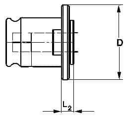 Emuge - 0.323" Tap Shank Diam, 0.242" Tap Square Size, 7/16" Tap, #3 Tapping Adapter - 0.43" Projection, 1.81" OAL, 1.22" Shank OD, Through Coolant, Series EM03 - Exact Industrial Supply