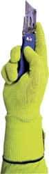 SHOWA - Size S (7), ANSI Cut Lvl 3, Puncture Lvl 0, Abrasion Lvl 0, Polyethylene Cut Resistant Gloves - 10" Long, Hi-Vis Lime, Paired - All Tool & Supply