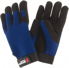 MCR Safety - Size XL Synthetic Blend Work Gloves - Adjustable Closure Cuff, Black/Blue, Paired - All Tool & Supply