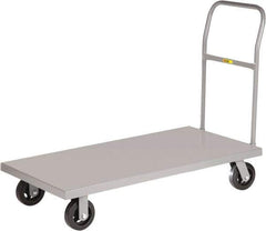 Little Giant - 1,600 Lb Capacity Steel Platform Truck - Steel Deck, 24" OAW, 48" Platform Length x 9" Platform Height, Mold On Rubber Casters - All Tool & Supply