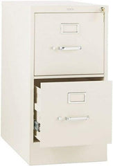 Hon - 26" Wide x 29" High x 26-1/2" Deep, 2 Drawer Vertical File with Lock - Steel, Putty - All Tool & Supply