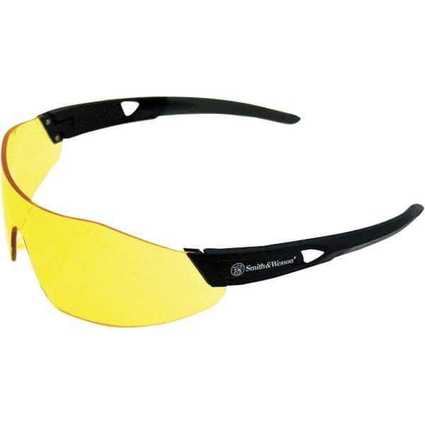 Smith & Wesson - Amber Lenses, Frameless Safety Glasses - Anti-Fog, Scratch Resistant, Polycarbonate Frame, Size Universal, Wrap Around - All Tool & Supply