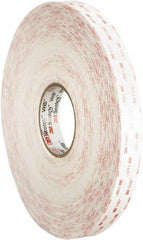 3M - 2" x 36 Yd Acrylic Adhesive Double Sided Tape - 45 mil Thick, White, Foam Liner - All Tool & Supply