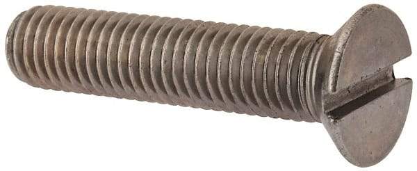 Value Collection - M12x1.75 Metric Coarse, 55mm OAL Slotted Drive Machine Screw - Flat Head, Grade 316 & A4 Stainless Steel, Uncoated, Without Washer - All Tool & Supply