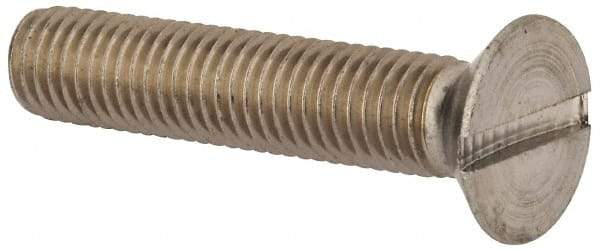 Value Collection - M12x1.75, 60mm OAL Slotted Drive Machine Screw - Flat Head, Grade 316 & A4 Stainless Steel, Uncoated, Without Washer - All Tool & Supply