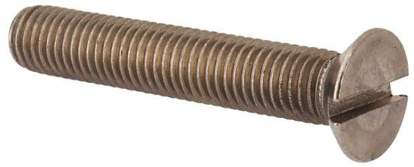 Value Collection - M12x1.75 Metric Coarse, 70mm OAL Slotted Drive Machine Screw - Flat Head, Grade 316 & A4 Stainless Steel, Uncoated, Without Washer - All Tool & Supply