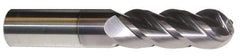 ProMax - 5/8" Diam, 1-1/4" LOC, 4 Flute Solid Carbide Ball End Mill - AlTiN Finish, Single End, 3-1/2" OAL, 5/8" Shank Diam, Spiral Flute - All Tool & Supply