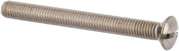 Value Collection - M5x0.80 Metric Coarse, 50mm OAL Slotted Drive Machine Screw - Oval Head, Grade 316 & A4 Stainless Steel, Uncoated, Without Washer - All Tool & Supply