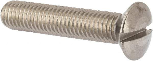 Value Collection - M10x1.50 Metric Coarse, 50mm OAL Slotted Drive Machine Screw - Oval Head, Grade 316 & A4 Stainless Steel, Uncoated, Without Washer - All Tool & Supply