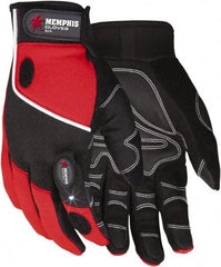 MCR Safety - Size L Work Gloves - Adjustable Closure Cuff, Black/Red, Paired - All Tool & Supply