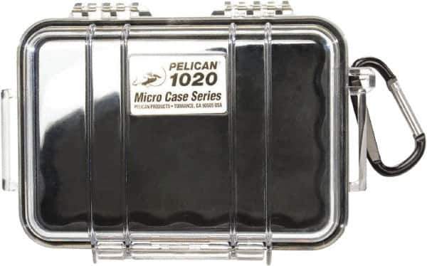 Pelican Products, Inc. - 4-3/4" Wide x 2-1/8" High, Clamshell Hard Case - Clear/Black, Polycarbonate - All Tool & Supply