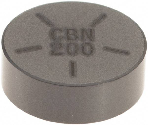 Seco - RNGN32 Grade CBN200 PCBN Turning Insert - Uncoated, Round, 3/8" Inscr Circle, 1/8" Thick - All Tool & Supply