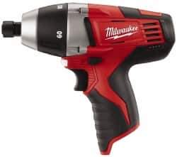 Milwaukee Tool - 12 Volts, Lithium-Ion Battery, 1/4 Inch Keyless Chuck, Pistol Grip Cordless Drill - 250, 750 RPM, 60 Inch/Lbs. Torque, Reversible - All Tool & Supply