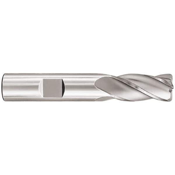 SGS - 5/8", 4 Flute, Single End, Solid Carbide, 0.06" Corner Radius End Mill - 3-1/2" OAL, 30° Helix, Right Hand Flute, 1-1/4" LOC, Right Hand Cut - All Tool & Supply