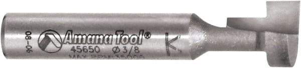 Amana Tool - 3/8" Cut Diam, 3/8" Length of Cut, 1 Flute Keyhole Edge Profile Router Bit - Carbide-Tipped, 1/4" Shank Diam, 1-1/2" OAL, Uncoated - All Tool & Supply