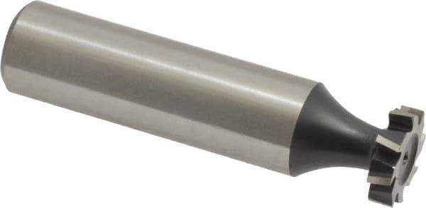 Interstate - 1/2" Diam x 1/8" Face Width, Cobalt, 8 Teeth, Shank Connection Woodruff Keyseat Cutter - Uncoated, 2-1/8" OAL x 1/2" Shank, Staggered Teeth, ANSI 404, Old Standard 3 - All Tool & Supply