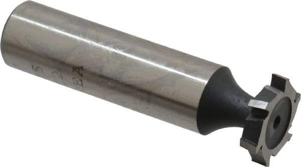 Interstate - 5/8" Diam x 1/8" Face Width, Cobalt, 8 Teeth, Shank Connection Woodruff Keyseat Cutter - Uncoated, 2-1/8" OAL x 1/2" Shank, Staggered Teeth, ANSI 405, Old Standard 5 - All Tool & Supply