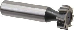 Interstate - 3/4" Diam x 1/4" Face Width, Cobalt, 10 Teeth, Shank Connection Woodruff Keyseat Cutter - Uncoated, 2-1/4" OAL x 1/2" Shank, Staggered Teeth, ANSI 806, Old Standard 91 - All Tool & Supply