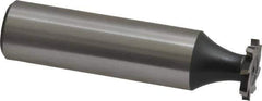 Interstate - 1/2" Diam x 1/16" Face Width, High Speed Steel, 8 Teeth, Shank Connection Woodruff Keyseat Cutter - Uncoated, 2-1/16" OAL x 1/2" Shank, Staggered Teeth, ANSI 204, Old Standard 1 - All Tool & Supply