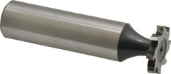 Interstate - 5/8" Diam x 3/32" Face Width, High Speed Steel, 8 Teeth, Shank Connection Woodruff Keyseat Cutter - Uncoated, 2-3/32" OAL x 1/2" Shank, Staggered Teeth, ANSI 305, Old Standard 4 - All Tool & Supply